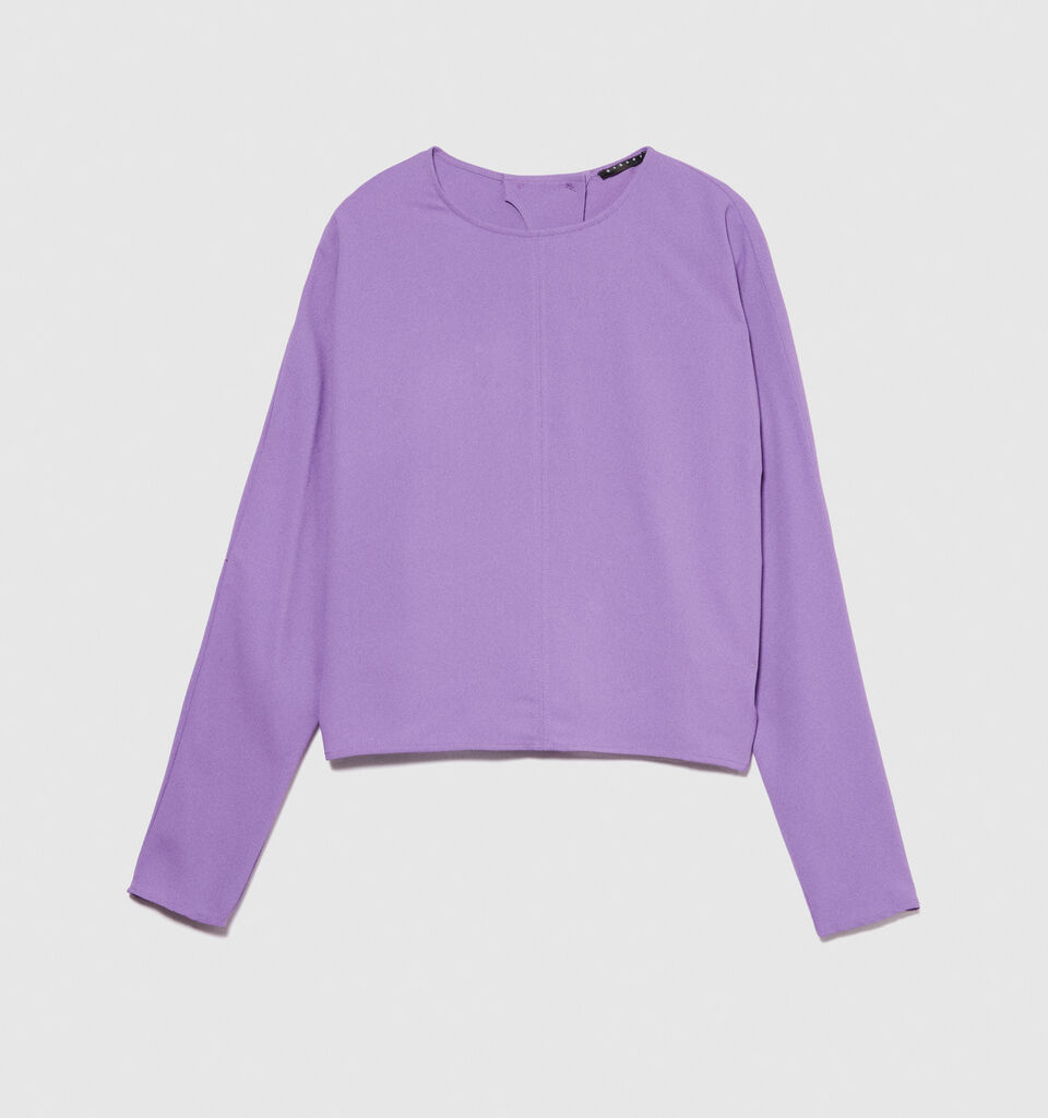 Blouse with crisscross - women's blouses - Lilac | Sisley image number 6